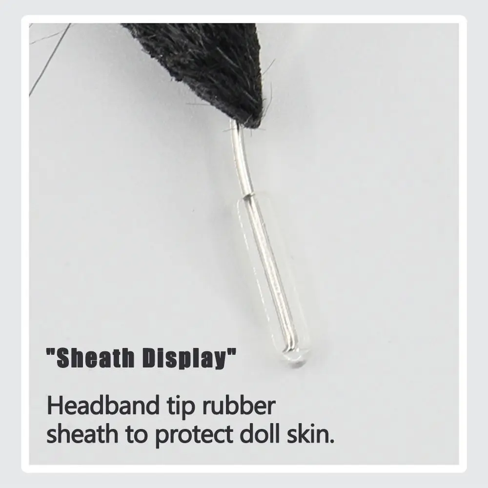 Kawaii Gesimuleerde Dierenoor Haarhoepel Haarband Zwart Wit 1/4 Hoofddeksels Kat Oor Zachte Staarten 20 cm Hoofddeksels BJD/SD Accessoires