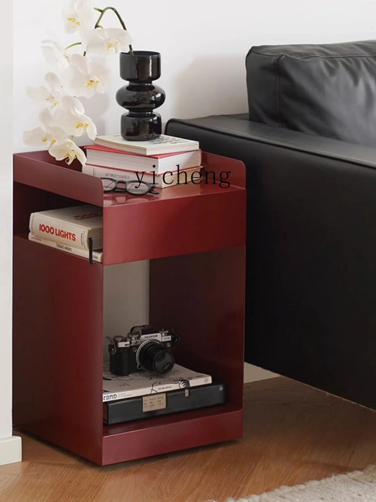 Tqh Sofa Side Table Movable Trolley Storage Side Cabinet Advanced Light Luxury Corner Table