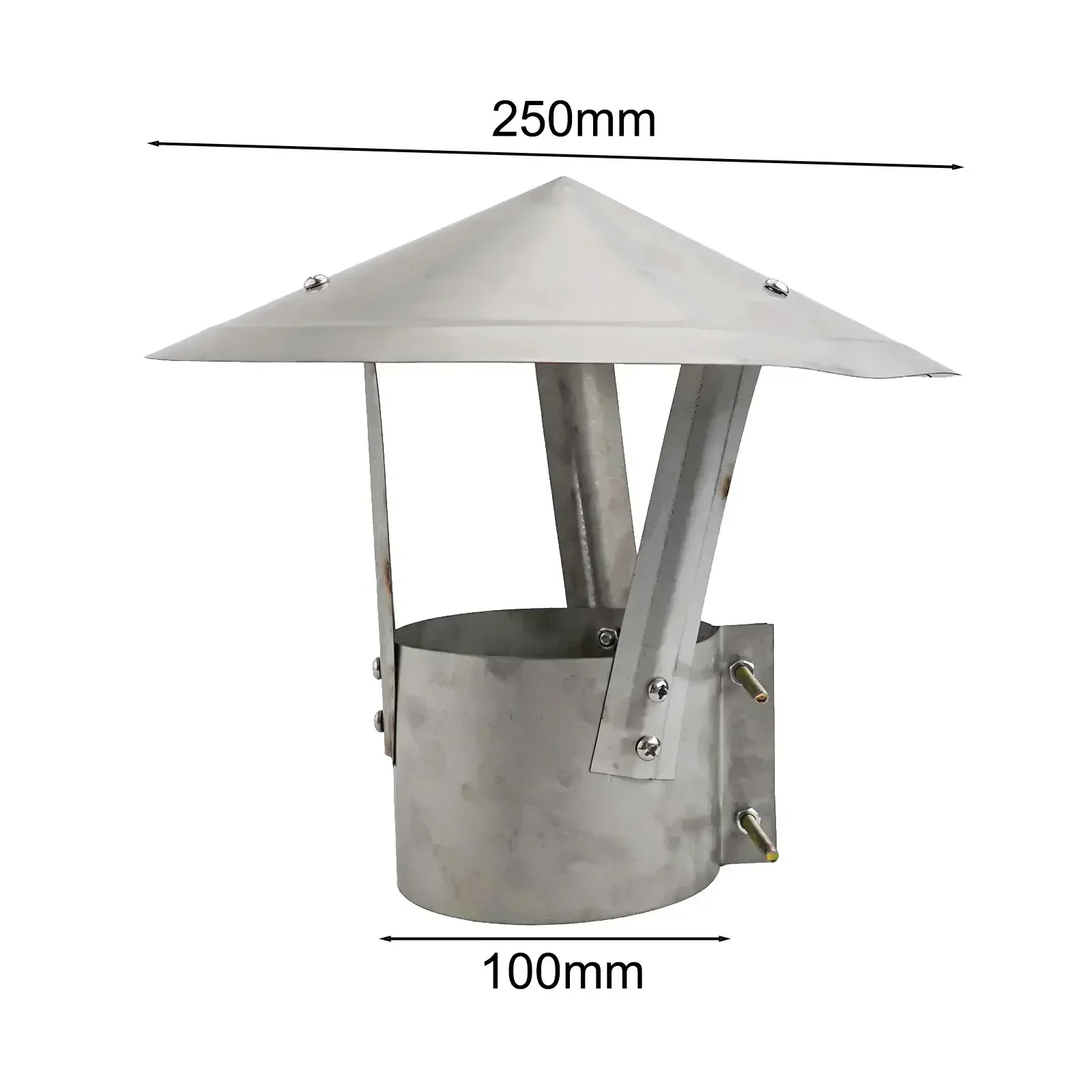 304 Stainless Steel Cap Fireplace Rain Hat Long-lasting Protection Silver Color Windproof Design Effective Rain Protection