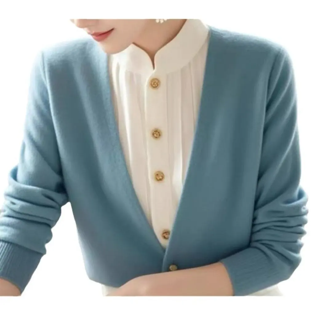 

Женский синий искусственный двухсекционный свитер с воротником-стойкой, стильный и элегантный вязаный осенний оптовый новый