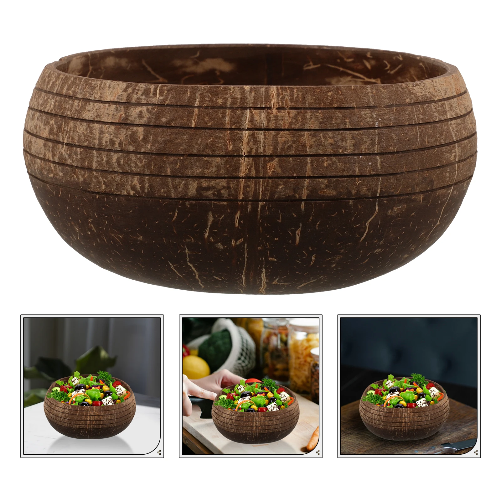 

Coconut Bowls Coconuts Shell Dessert Salad Multi-purpose Kitchen Bowl Home Decor Fruit Kitchen Bowl Snack Storage