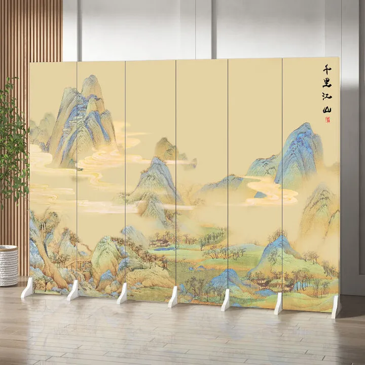 Folding screen partition living room room hotel live stream tea room double-sided folding screen movable screen