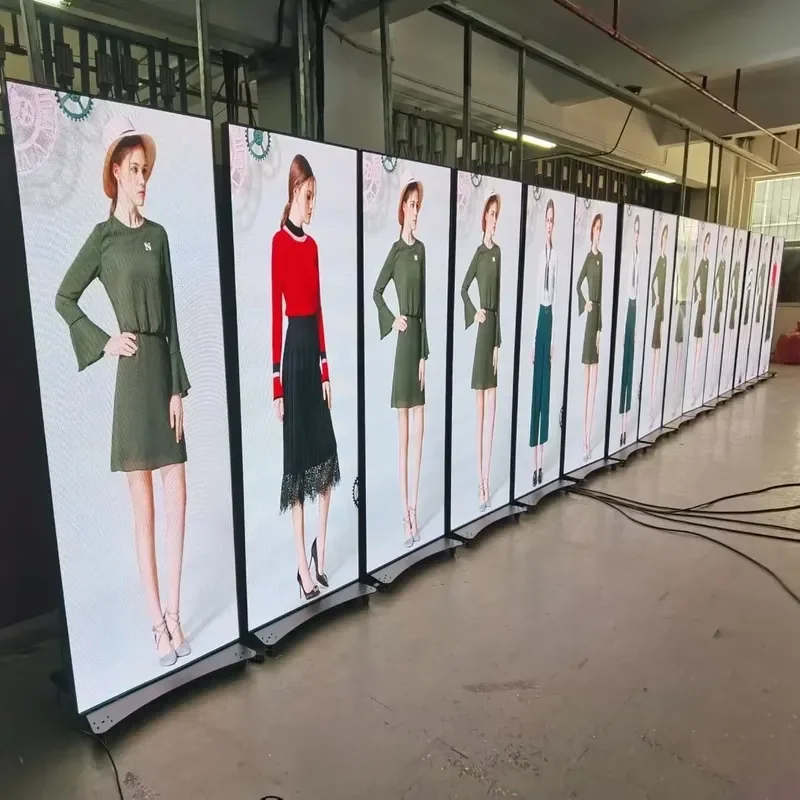 Floor Standing Foldable Led Poster Screen P2 P2.5 Advertising Indoor Outdoor LED Poster Display for Shop Mall