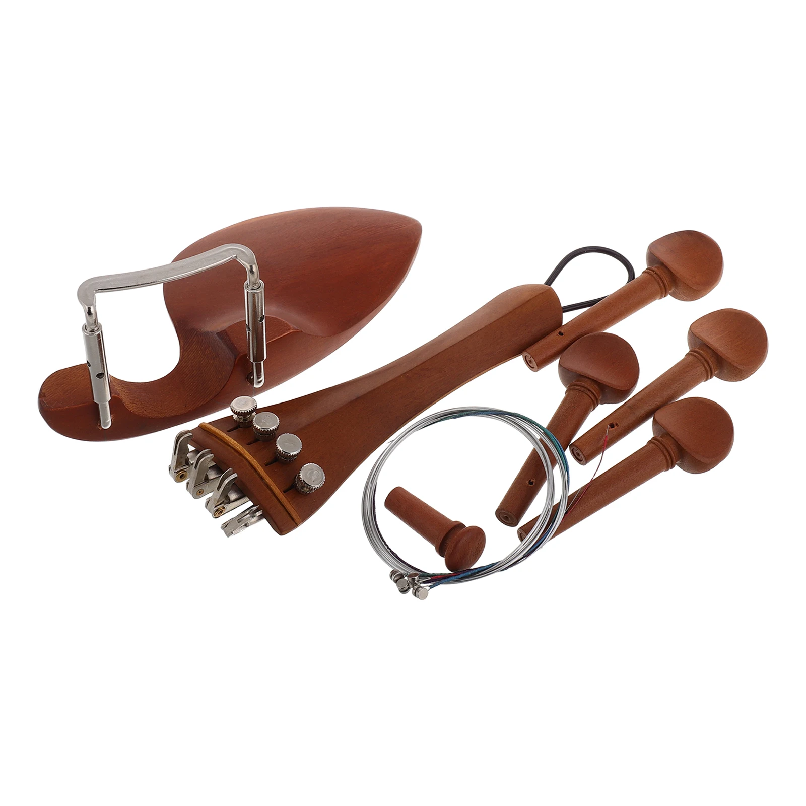 

1 set 1 Set Violin Wood Parts Kit Tuning Pegs Endpin Fiddle Tailpiece Beginner Tools Ebony Chin Rest Bridge Holder