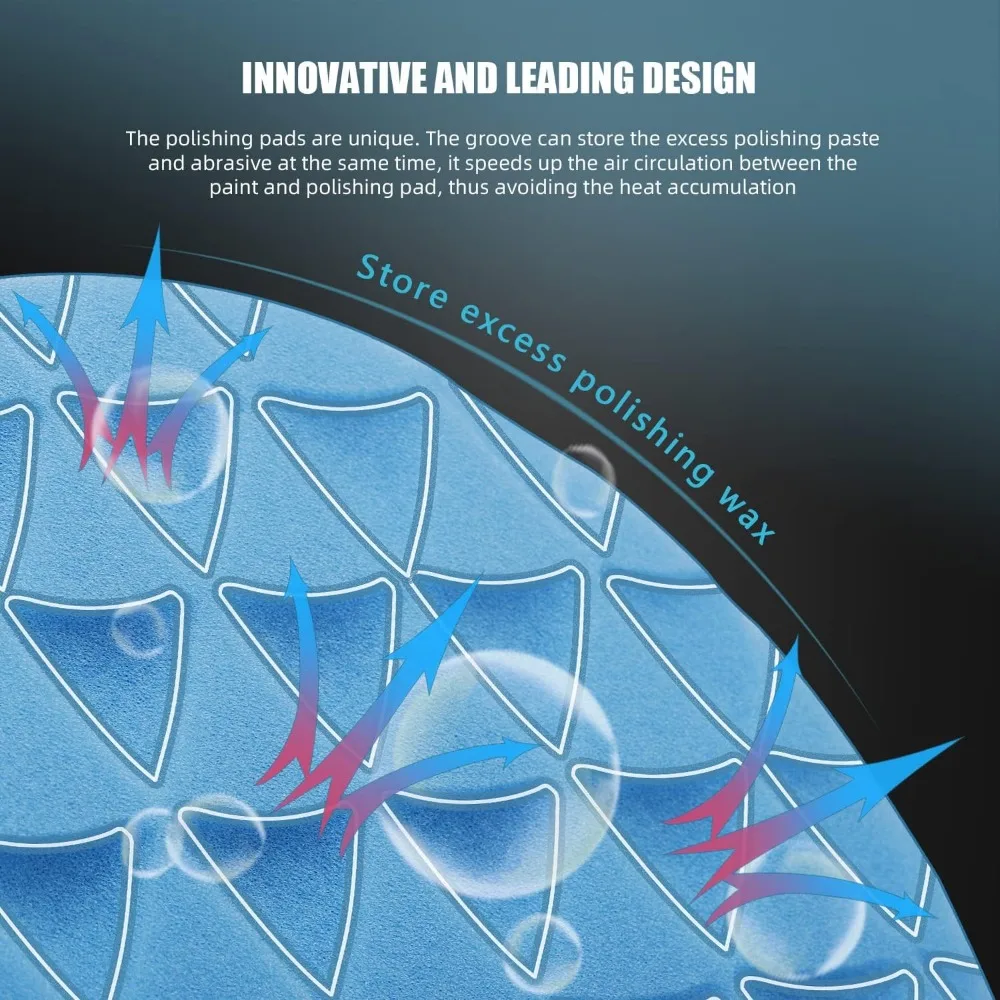 Kit de almofadas de polimento de carro de 7 polegadas com placa de apoio para depilação e polimento com 10 peças