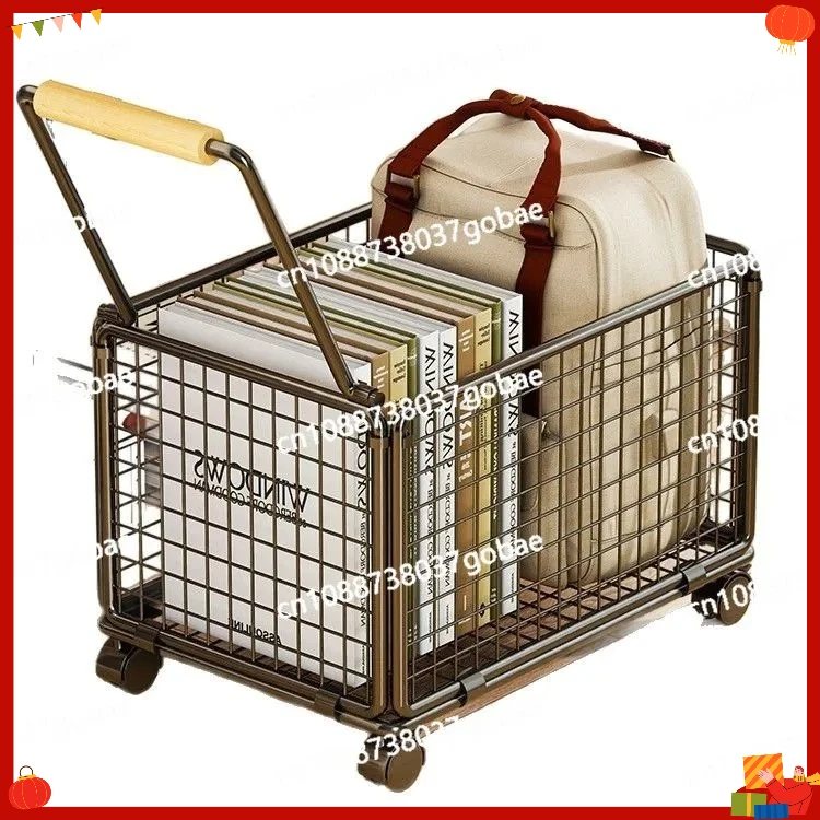 School bag rack with wheeled trolley movable large-capacity storage rack storage rack