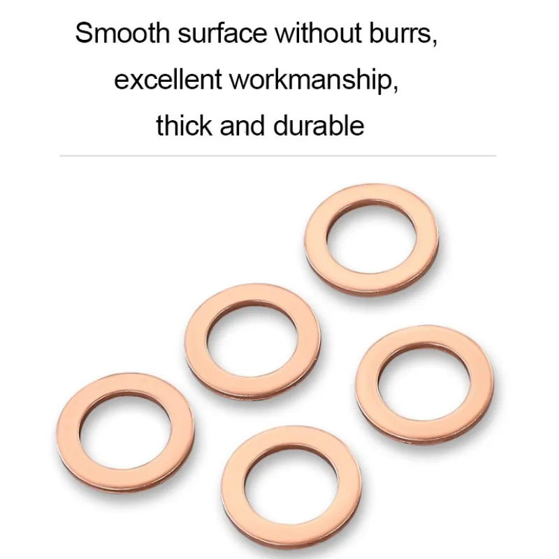 200 Pz O Tipo Guarnizione Rondella di Rame Rosso Guarnizione di Tenuta in Rame Rondella Tappo di Coppa Olio per Barca Crush Anello di Tenuta Piatto Strumento 9 Formati
