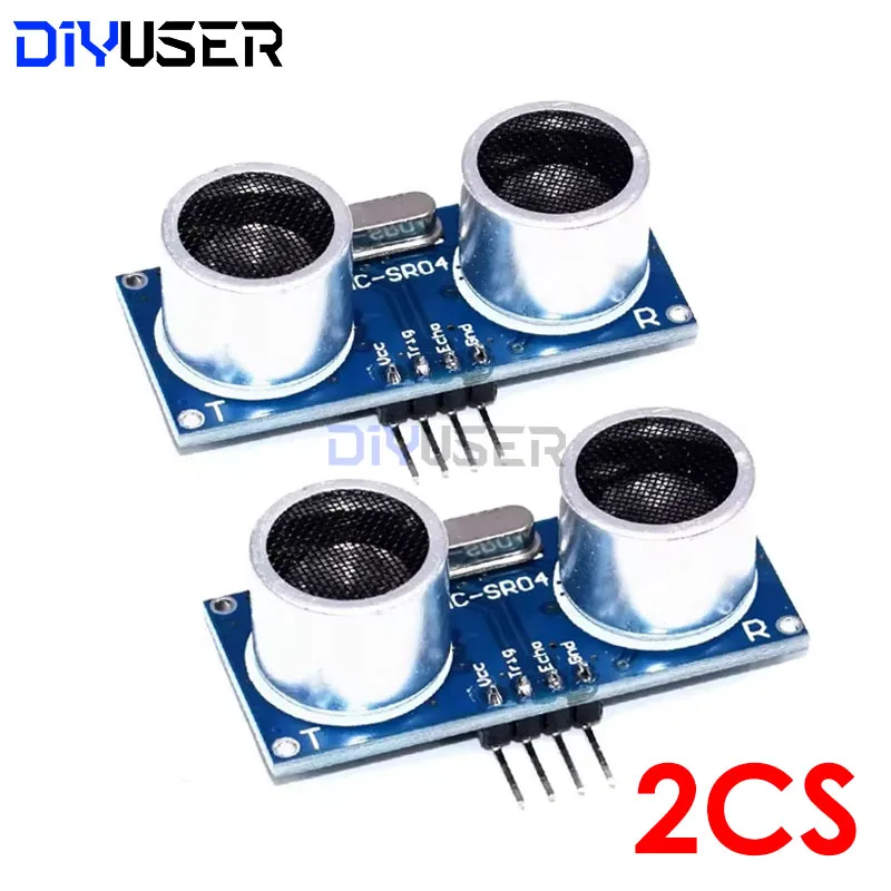 DIYUSER 2pcs Ultrasonic Module HC-SR04 Distance Measuring Transducer Sensor for Detector Ranging Smart Car