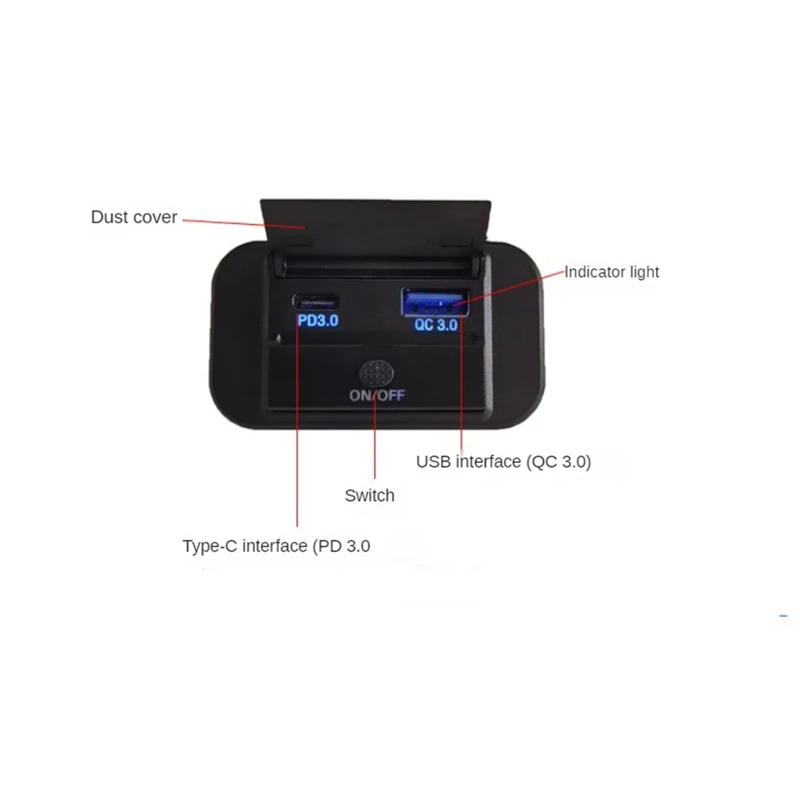 Dual Quick Charge USB QC3.0 And PD3.0 RV USB Outlet 12V USB Charger Car USB Port 12 Volt USB Outlet Socket Accessories