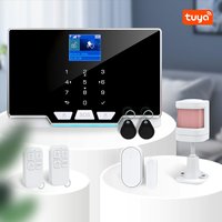 Tuya APP Remote Control Touch Screen WIFI+ GSM Alarm System Home Security Alarm Sensor PIR Detector Door Contact Rifd Card