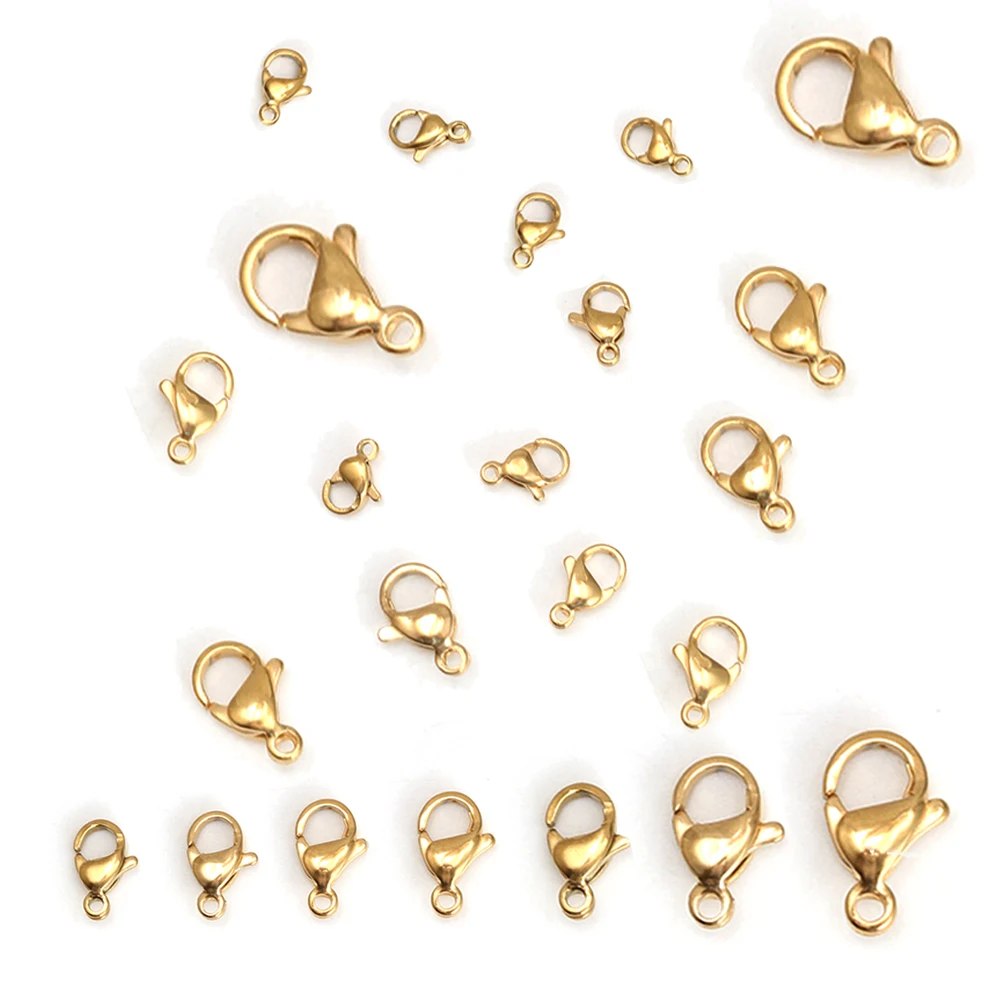 MEIBEADS 25pcs/lot Stainless Steel Lobster Clasp Hooks for Jewelry Making DIY Bracelet Necklace Chain Keychain Accessories