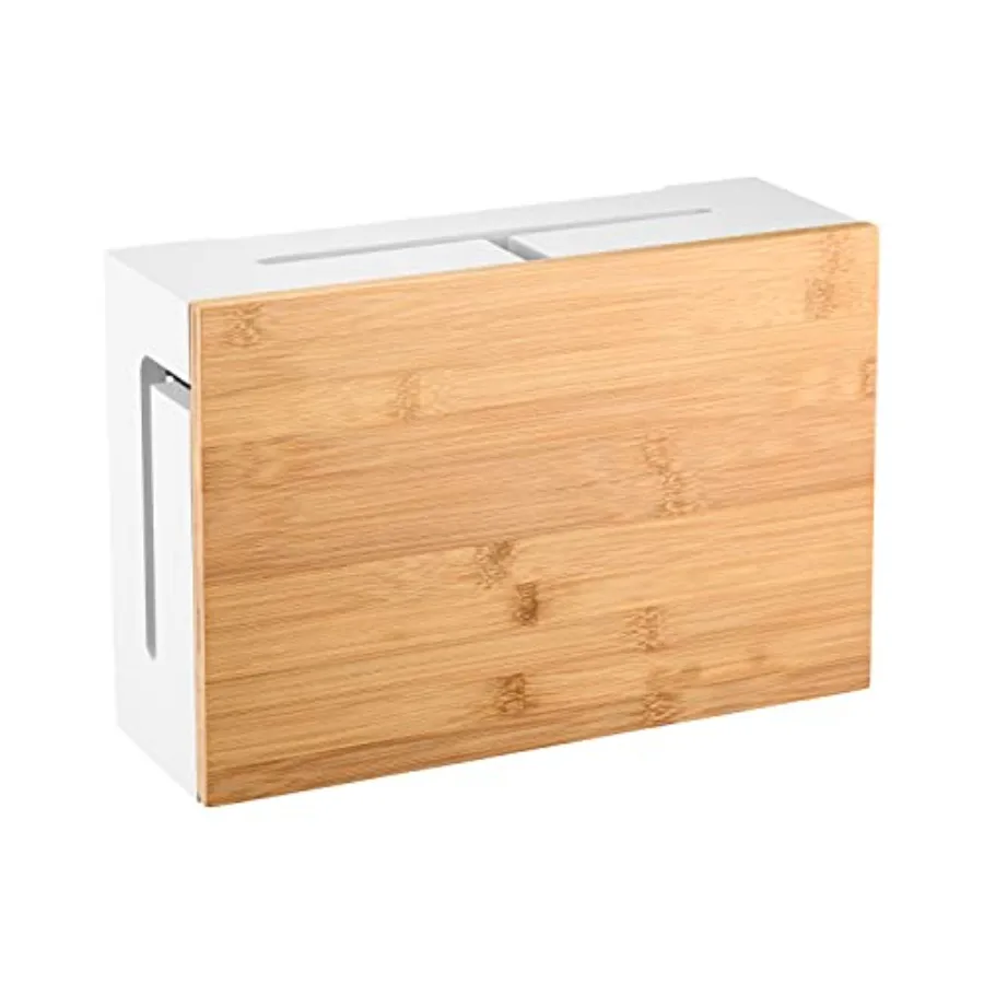 

Бамбуковый органайзер для кабелей с магнитной крышкой - 126x7.8x4.3 дюйма - Прочный органайзер для скрытия проводов и удлинителей - Настенный (М)