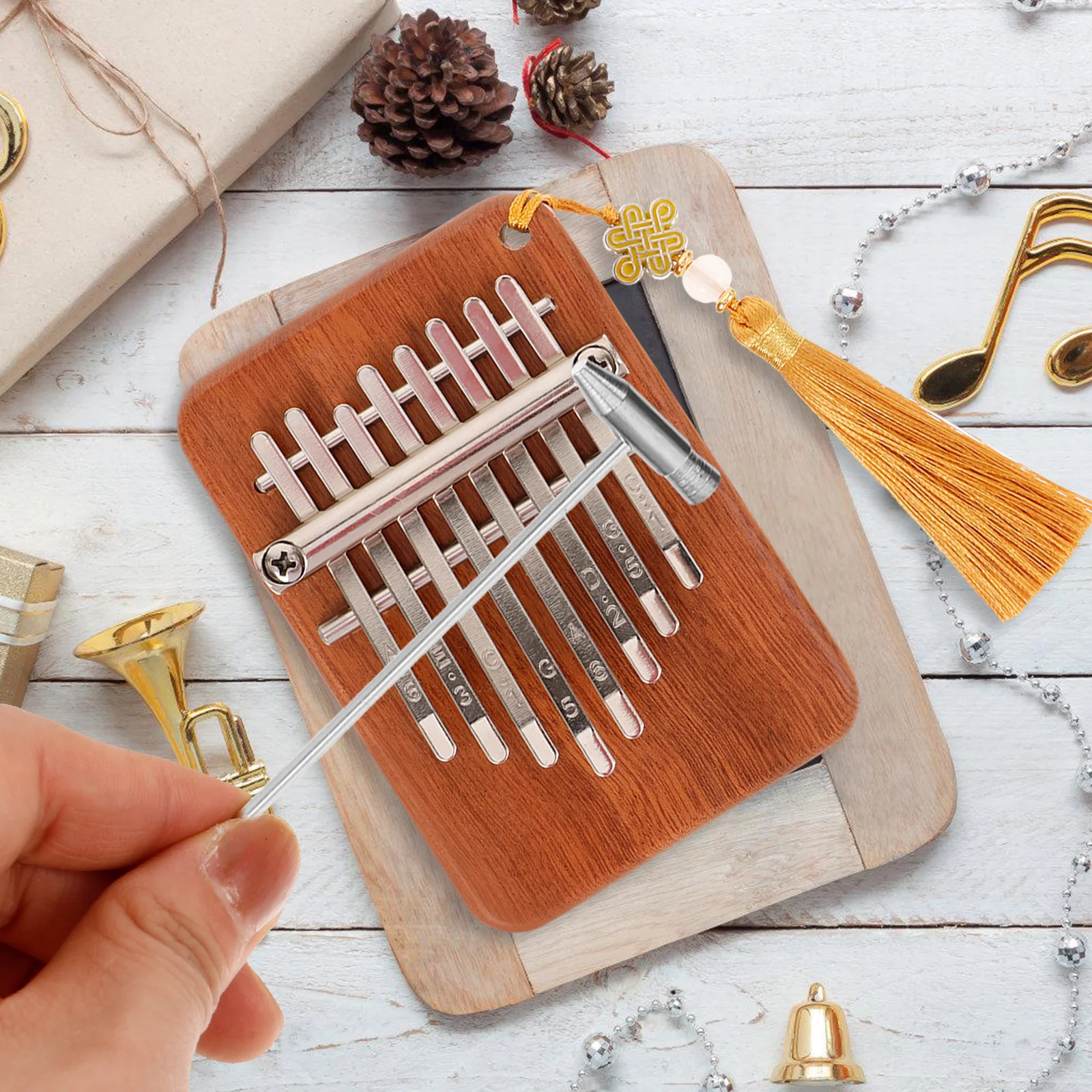 

Mini 8 Thumb Kalimba Portable Kids Finger Piano Kalimba Musical Instrument Wooden Finger Piano Beginner Small Size