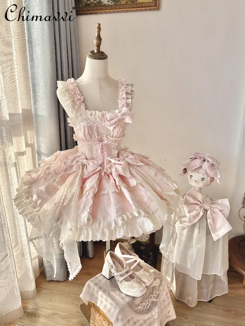 

Original Lolita Ballet Jsk Princess Dress New 2026 Spring and Summer Sweet Girl Cute Bow Elegant Birthday Party Dresses Women