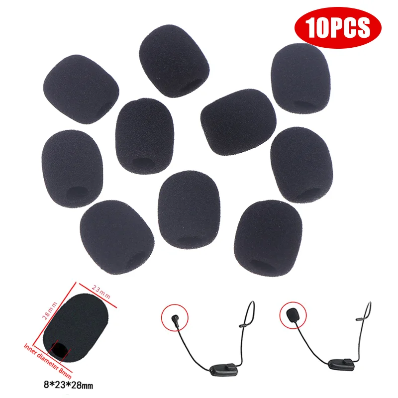 10Pcs/lot Headset Microphone Sponge For Motorcycle Intercom Helmet Bluetooth Headset Mic Sponge