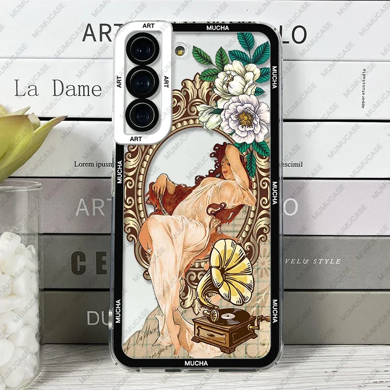 Case For Samsung Galaxy S24 S20 S21 S22 S23 A13 A21s A32 A33 A50 A52 A53 A73 A54 A14 Soft Cover Alphonse Mucha Art