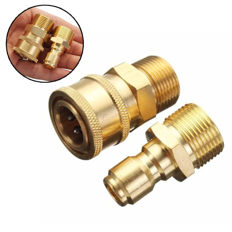 2Pc Tuin Gewrichten Adapters M22 3/8 \\\ "Quick Release Adapter Connector Koppeling 14.8MM Voor Hogedrukreiniger tuingereedschap