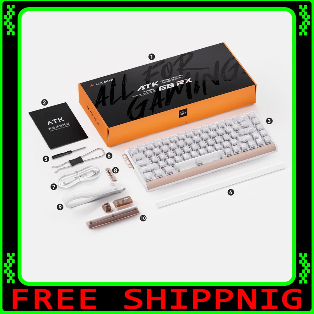 ATK68 RX Magnetic Switch Keyboard Wired Mechanical Keyboard 8000Hz RT0.005mm 0.08MS Low Delay Gaming Keyboards PC  Accessories