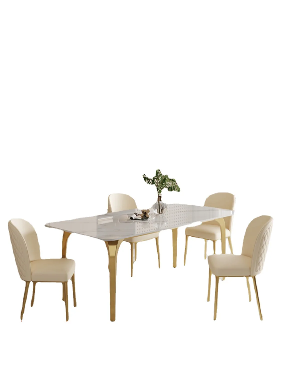

Modern simplicity, rectangular table, stainless steel, dining table slate, household, small apartment