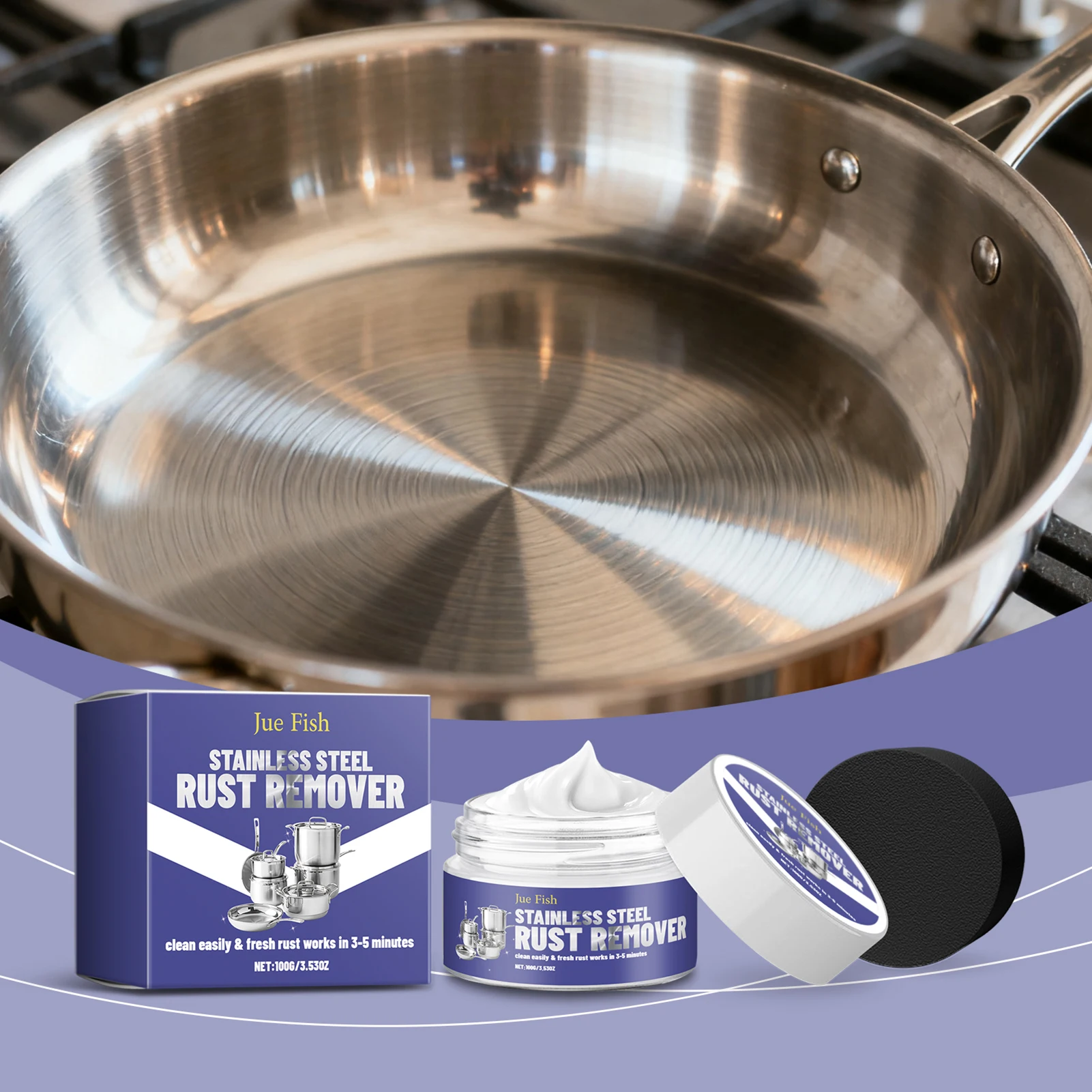 

Stainless Steel Cleaner Rust Remover For Kitchen Long-Lasting Protection Prevents Re-Rusting For Home Kitchen