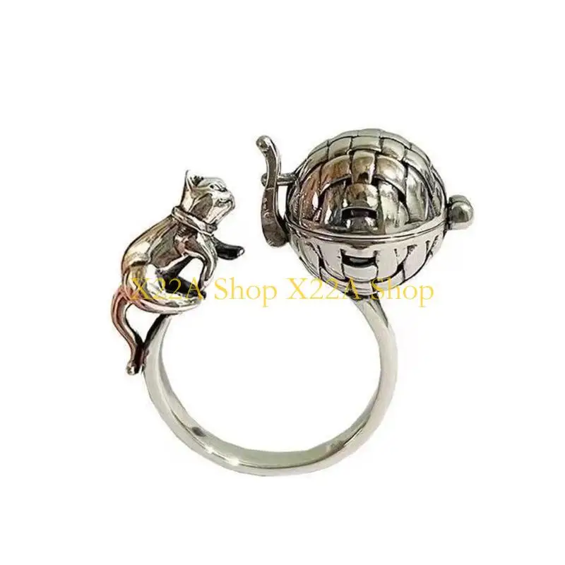 Unique Practical Cats Geometric Finger Rings Adjustable Open Rings Alloy Texture Suitable for Wedding Parties Wear