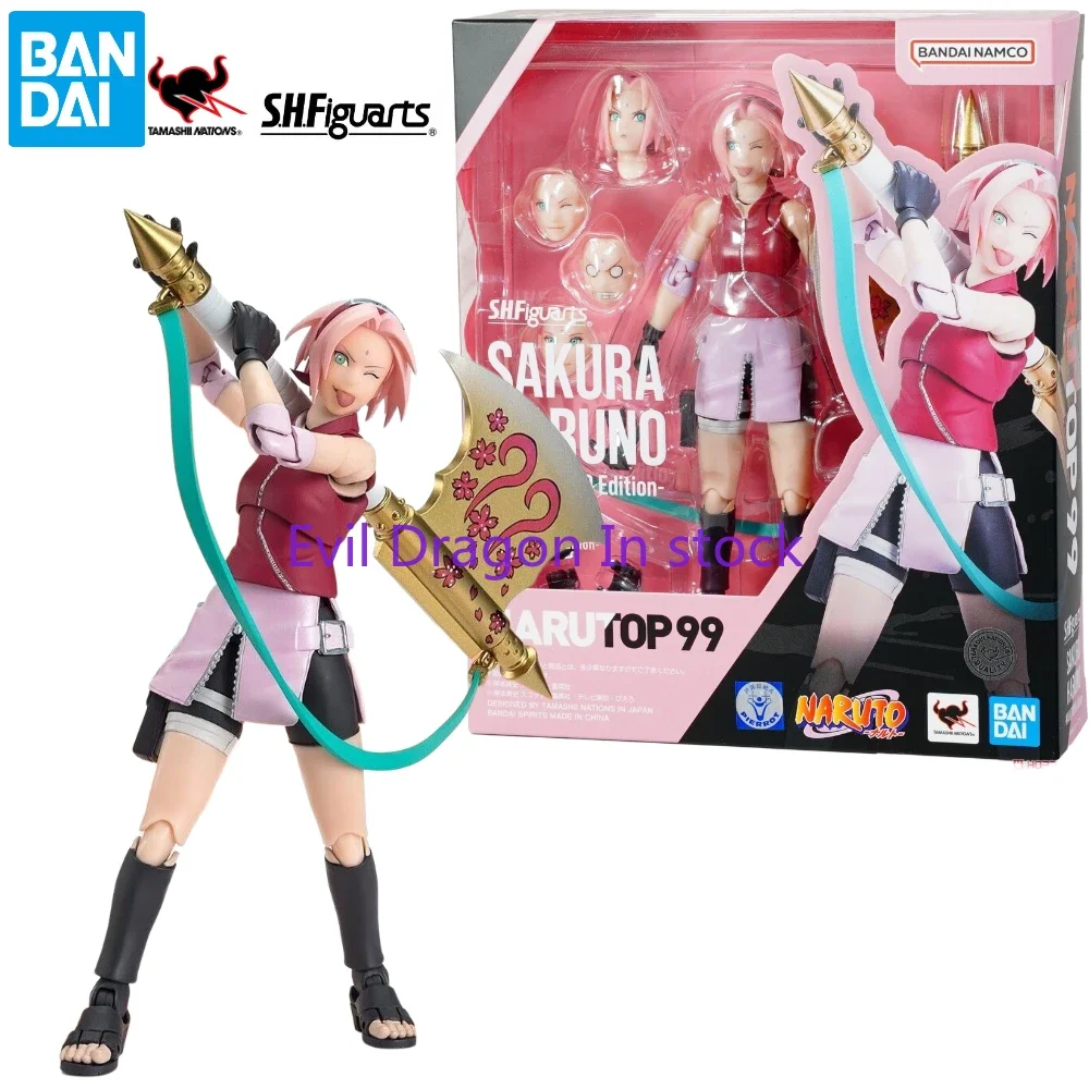 

In Stock Bandai S.H.Figuarts SHF Haruno Sakura NARUTOP99 Version Movable Model Anime Figure Toy Gift