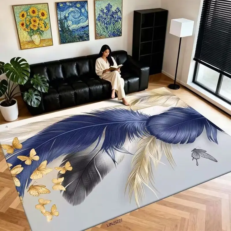 VIKAMA Marble Area Rug White Grey Gold Vein Modern Non Slip Soft Washable Floor Carpet for Living Room Bedroom Home Decor
