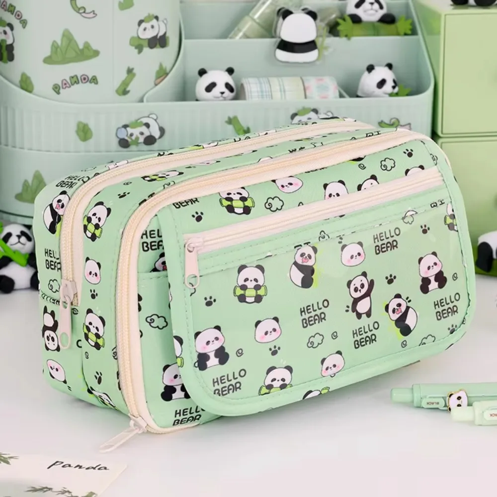 9-Layer Capibara Pencil Bag Panda Creative Capybara Stationery Bag Korean Style Large Capacity Cartoon Pen Pouch School Office