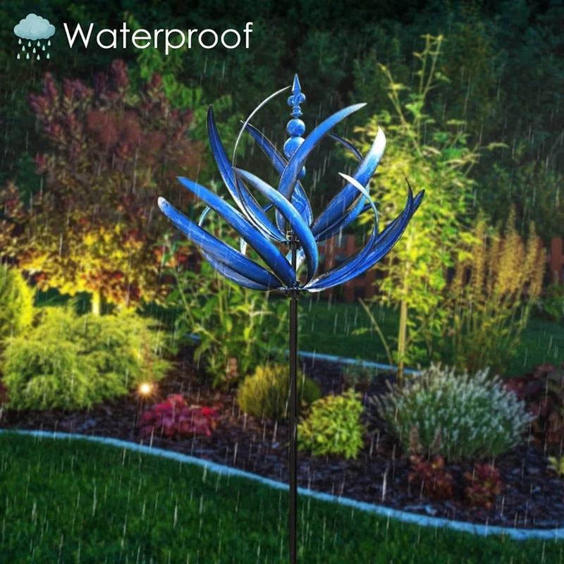 Lucky Flower Windmill, Windmill For Gardening And Gardening, Metal Gardening Windmill, Outdoor Yard Decoration