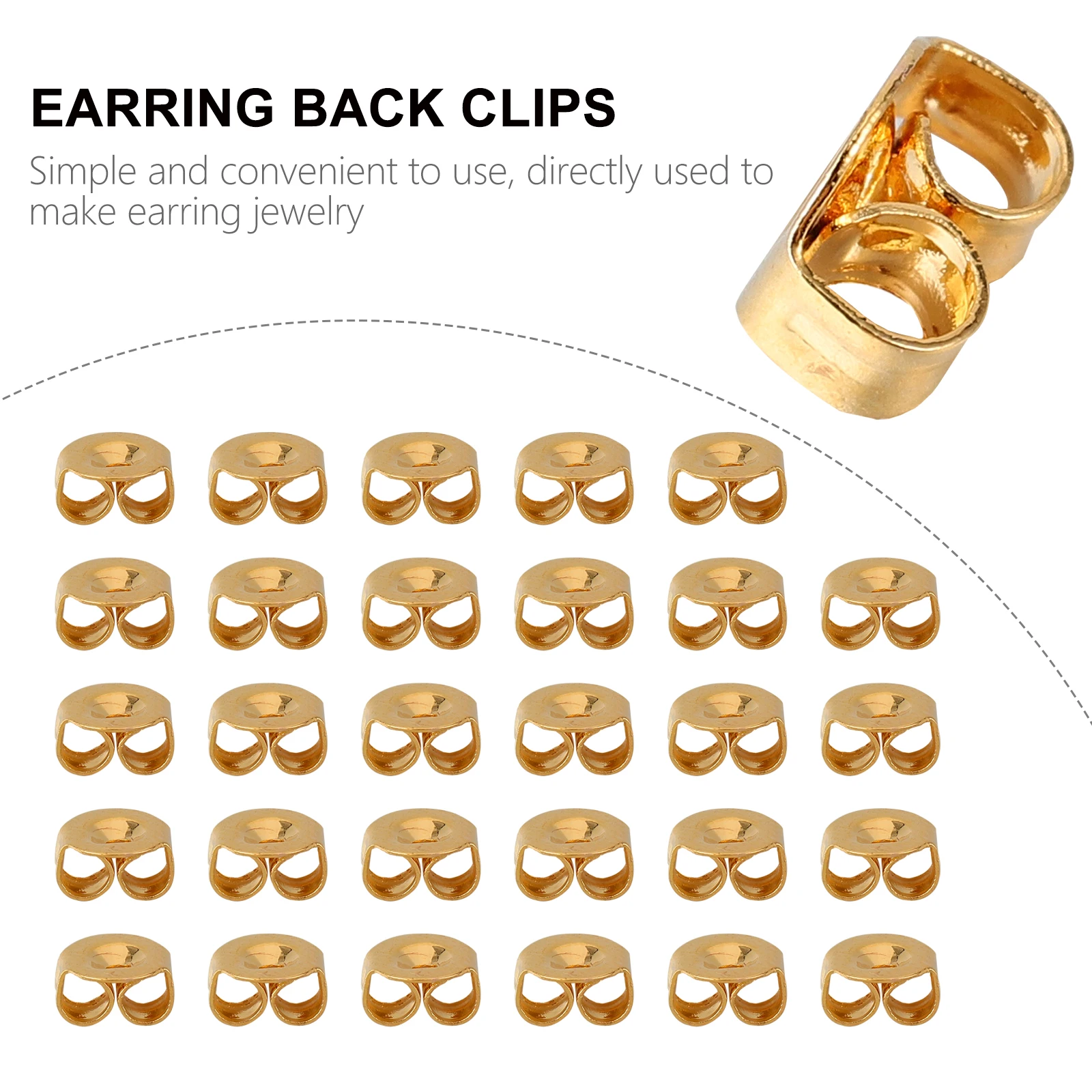 

200pcs Metal Backings Multi-Purpose Diy Jewelry Accessories Safety Ear Back Stoppers Earring Caps Earrings Earnuts Earring Back