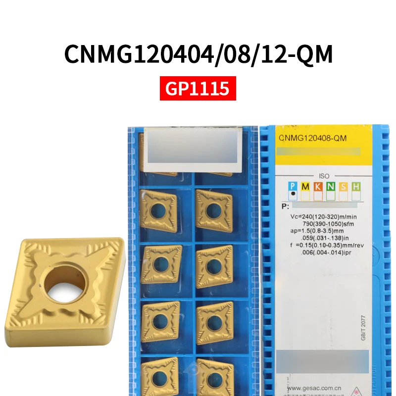 

GESAC 10 шт. оригинальные твердосплавные токарные пластины CNMG120404-QM CNMG120408-QM CNMG120412-QM CNMG120416-QM GP1115 режущие лезвия с ЧПУ