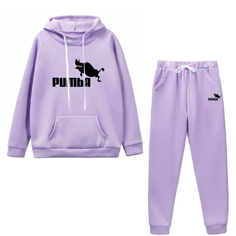 Womens Tracksuit Cute Cat Hooded Sweatshirt Suit High Quality Casual Jogging Outfits Clothing Hot Sales Pullover Lady Pant Sets