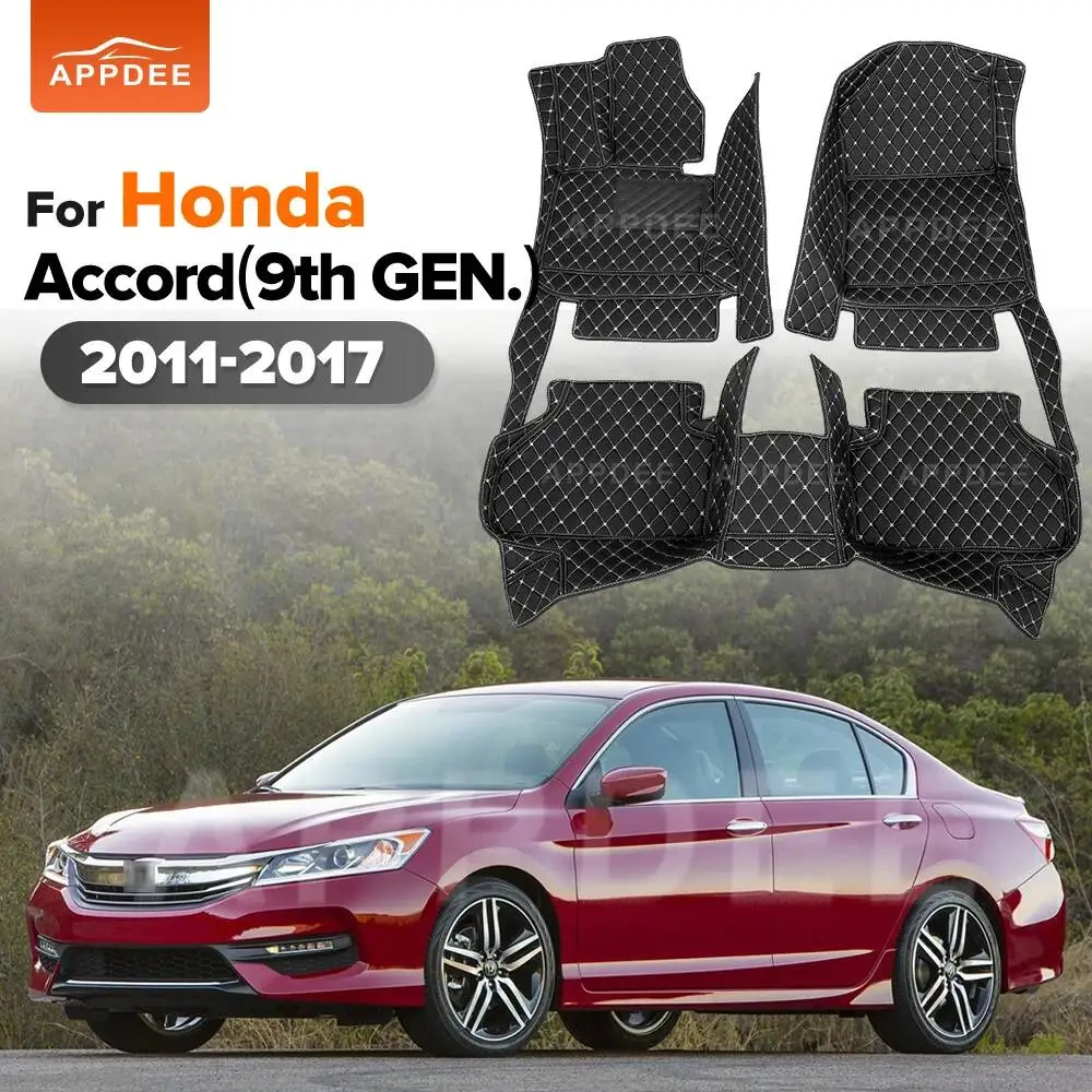 

Car Floor Mats For Honda Accord（9th GEN.）2014 2015 2016 2017 Custom Auto Foot Pads Automobile Carpet Cover interior accessories