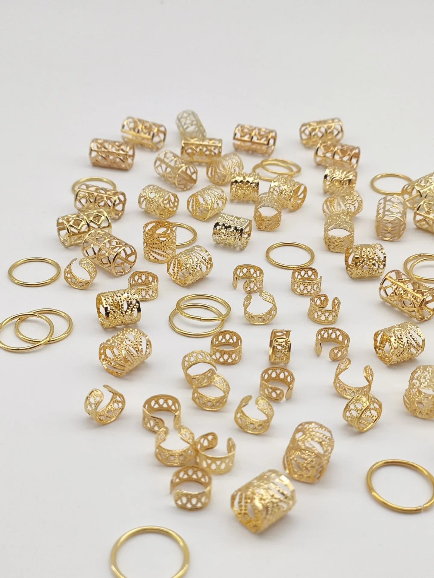 золотые кольца для волос для косичек 80 шт./упак. бусины для волос косы кольца для волос в стиле хиппи аксессуары для волос Loc украшения для волос для косичек