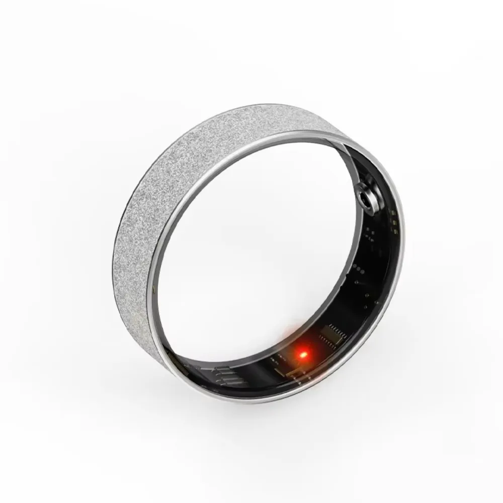 Elegante anillo inteligente con frecuencia cardíaca, oxígeno en sangre, monitoreo del sueño, rastreador de humor, contador de pasos, rastreador de ejercicios para hombres y mujeres