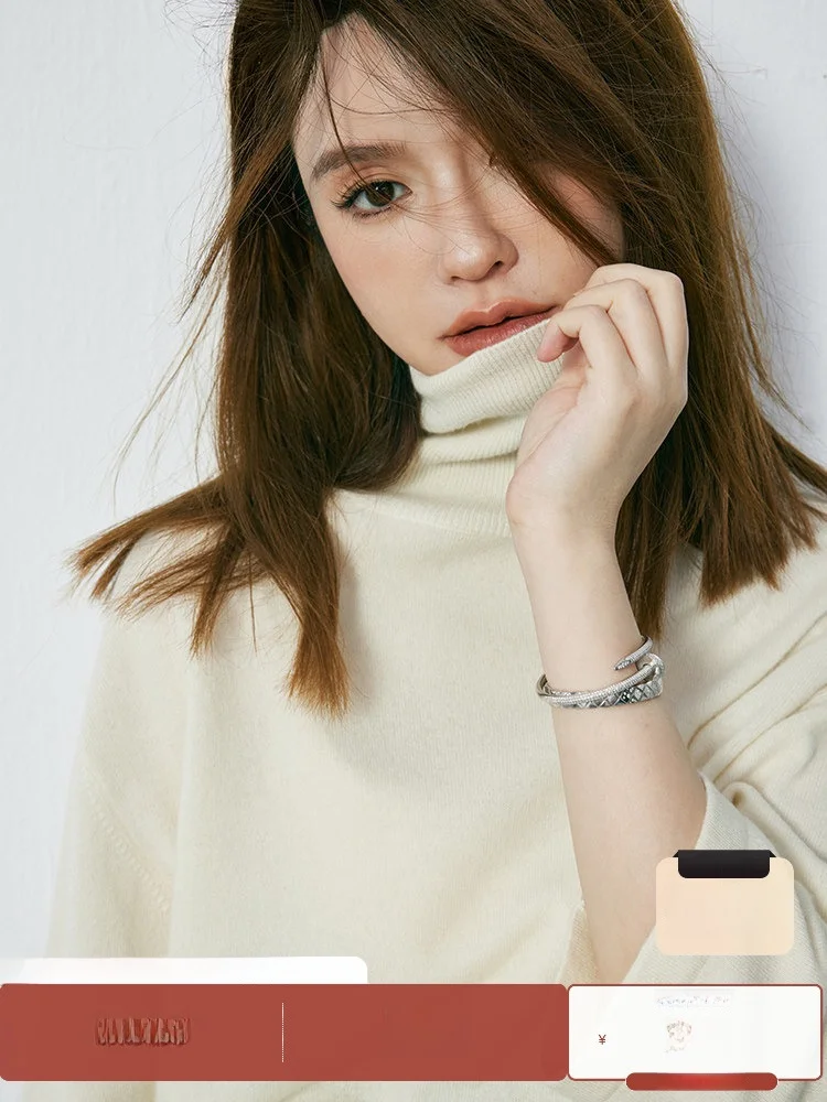 

Sweet And Spicy Top Luxury Camere 5 Wool 85 High Collar Sweater Women's Faion Commute Sle Seven Sve Length Regular