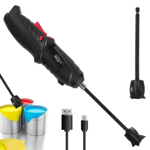 Electric Epoxy Resin Mixer USB Handheld Resin Stirrer with 2 Stirring Paddles for 1/4in Drills for Resin Latex Paint DIY Crafts