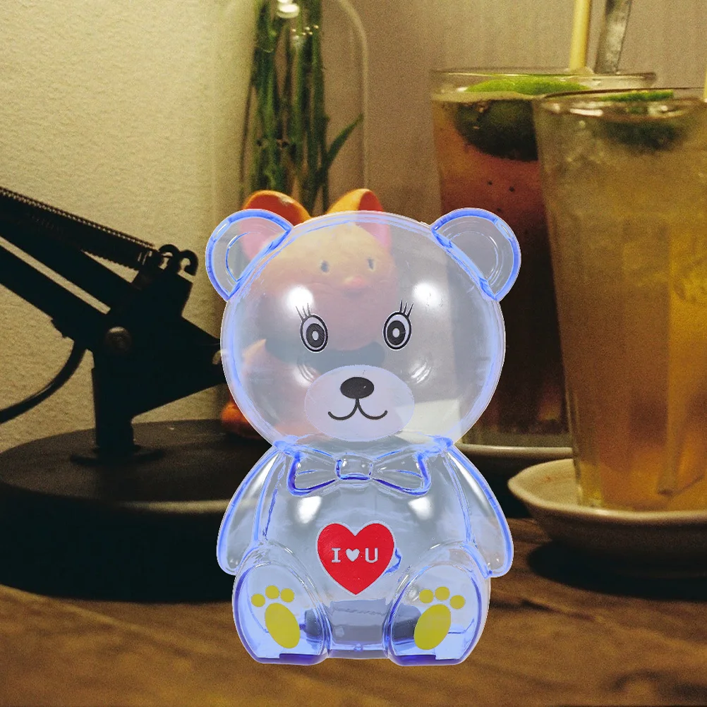 3pcs Transparent Bear Piggy Bank Cute Cartoon Saving Pot For Kids Girls Desktop Coin Container Unbreakable Money Jar Bedroom