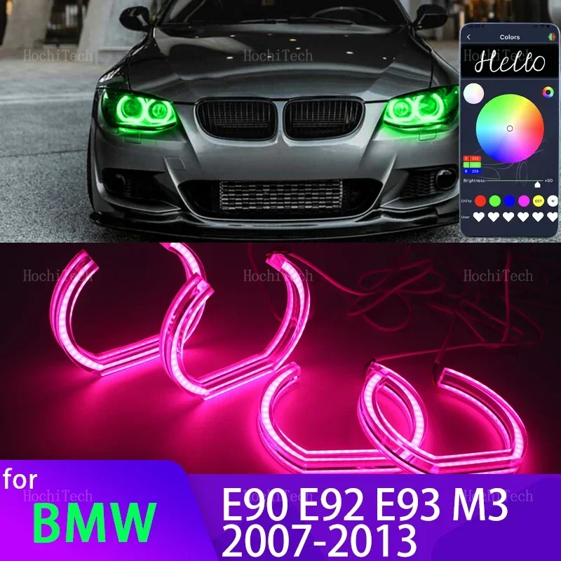 APP control RGB Multicolor DTM M style Crystal Led Angel Eyes ring Kit for BMW 3 Series E90 E92 E93 M3 2007-2013 Coupe cabriolet