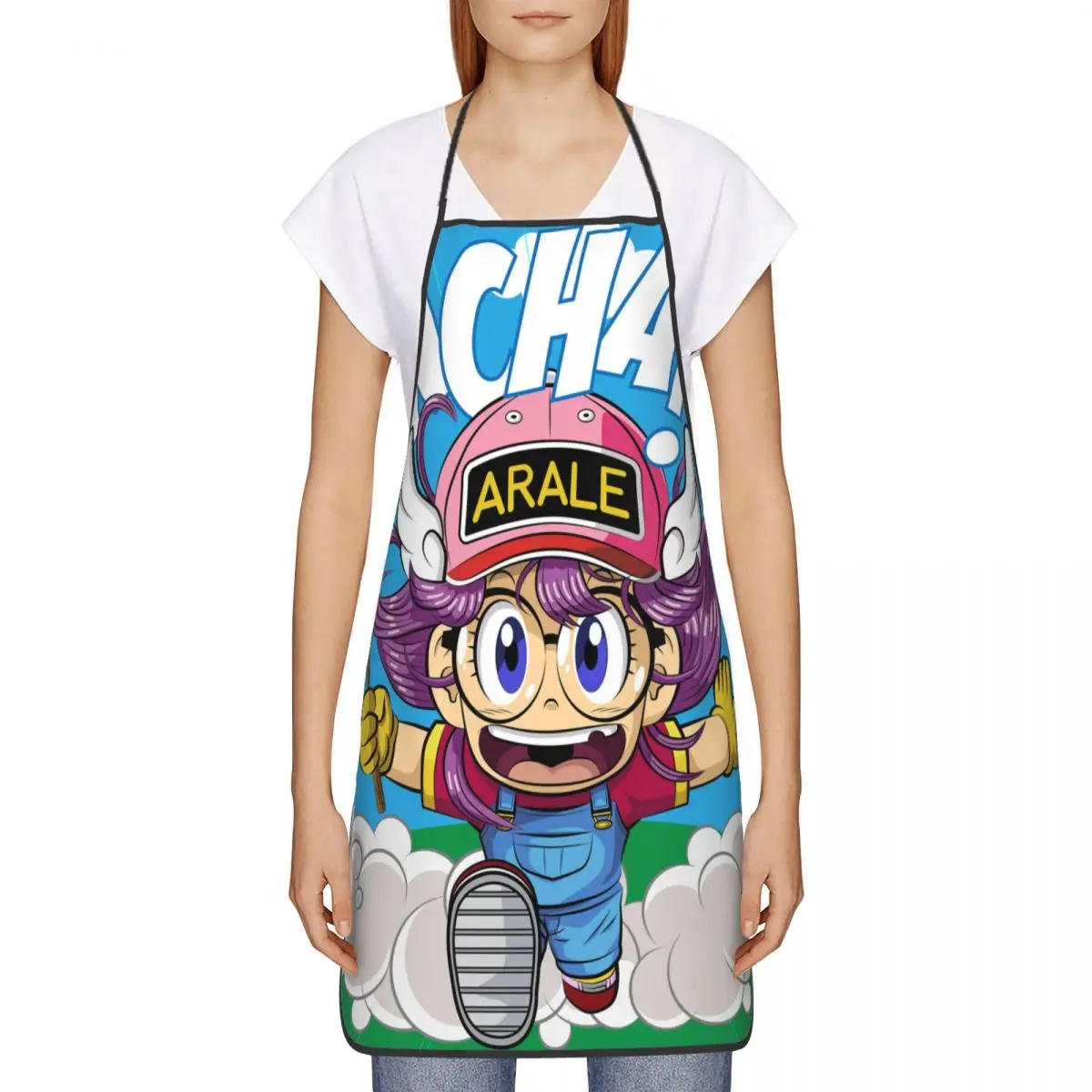 Custom Bib Dr. Slump Apron for Men Women Unisex Adult Chef Cooking Kitchen Arale Norimaki Anime Manga Tablier Cuisine Baking