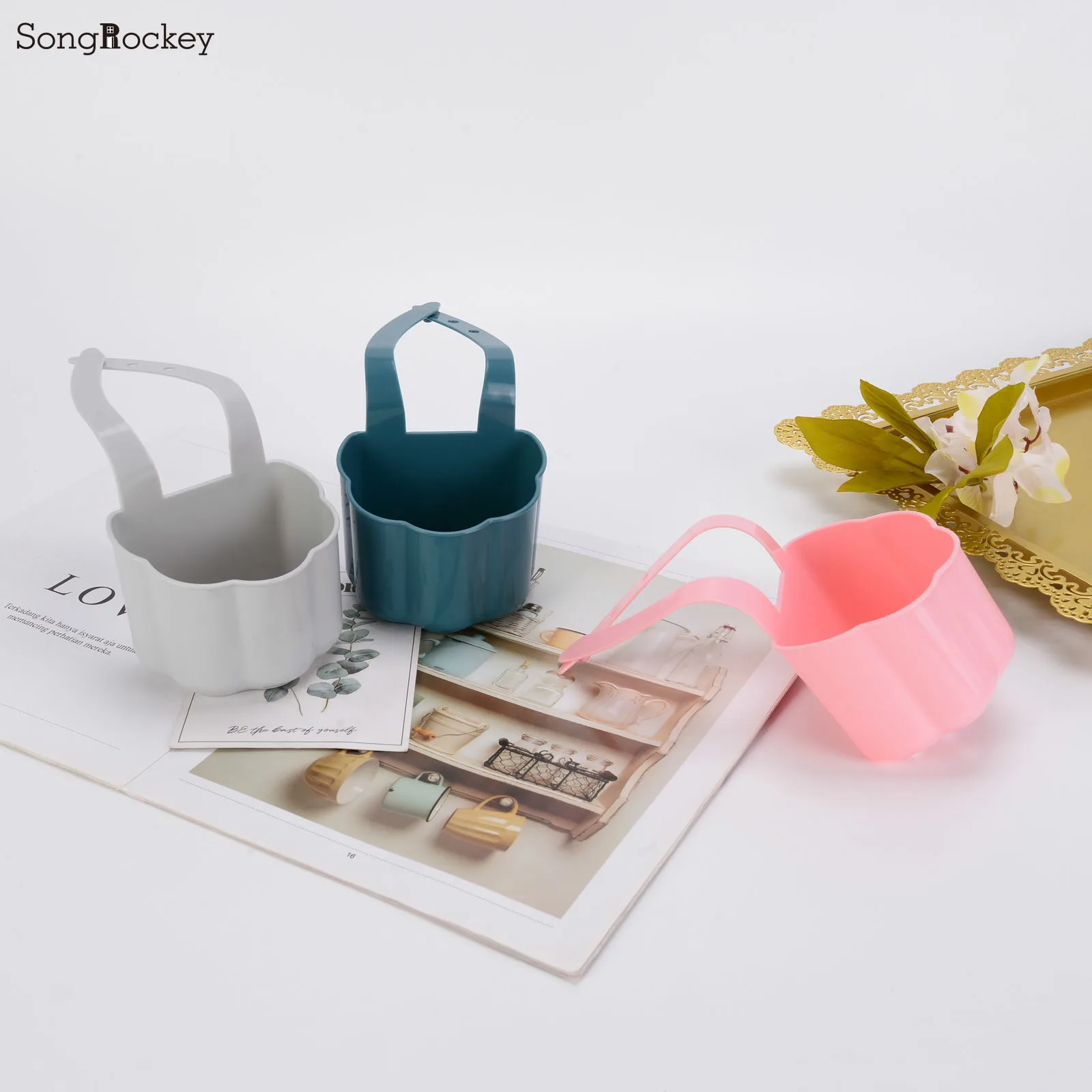 Portable Home Kitchen Hanging Drain Shelf Bag Basket Bath Storage Tools Sink Holder sink organizer  kitchen and bathroom items