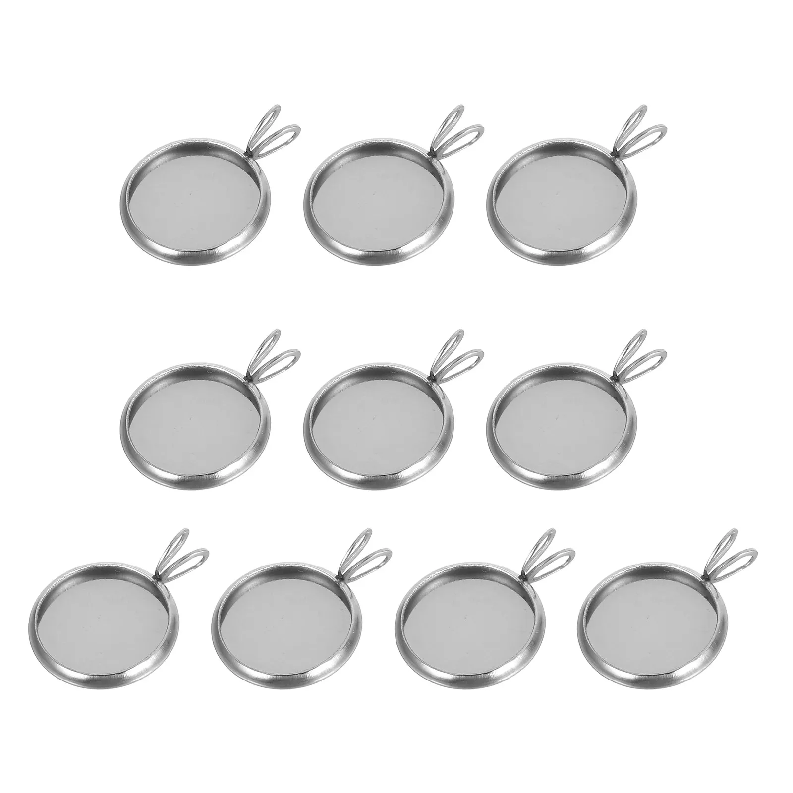 10Pcs 12Mm Round Pendant Trays Copper Plated DIY Jewelry Making Kits for Photo Resin Custom Personalized Gifts