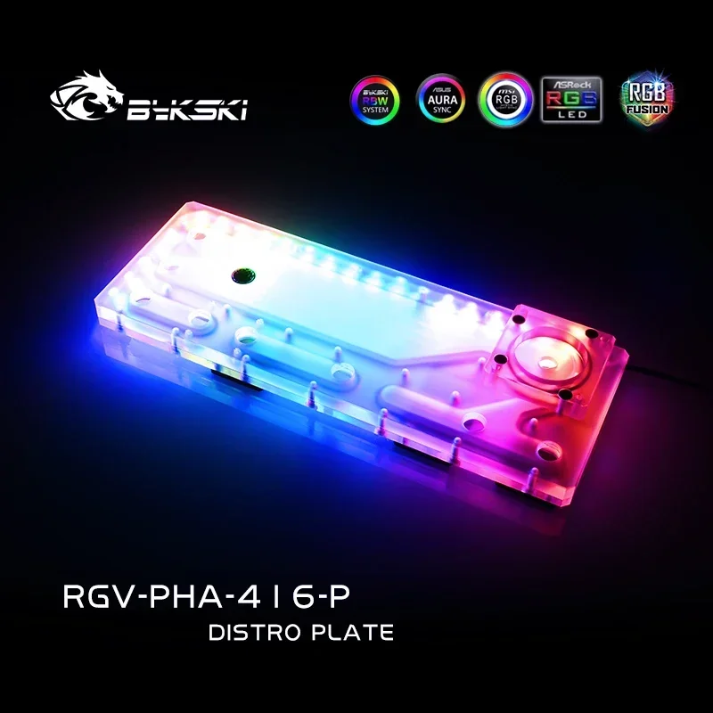 BYKSKI RGV-PHA-416-P 아크릴 탱크는 팬텍스 416 컴퓨터 케이스용 / 콤보 DDC 펌프 쿨 워터 채널 솔루션