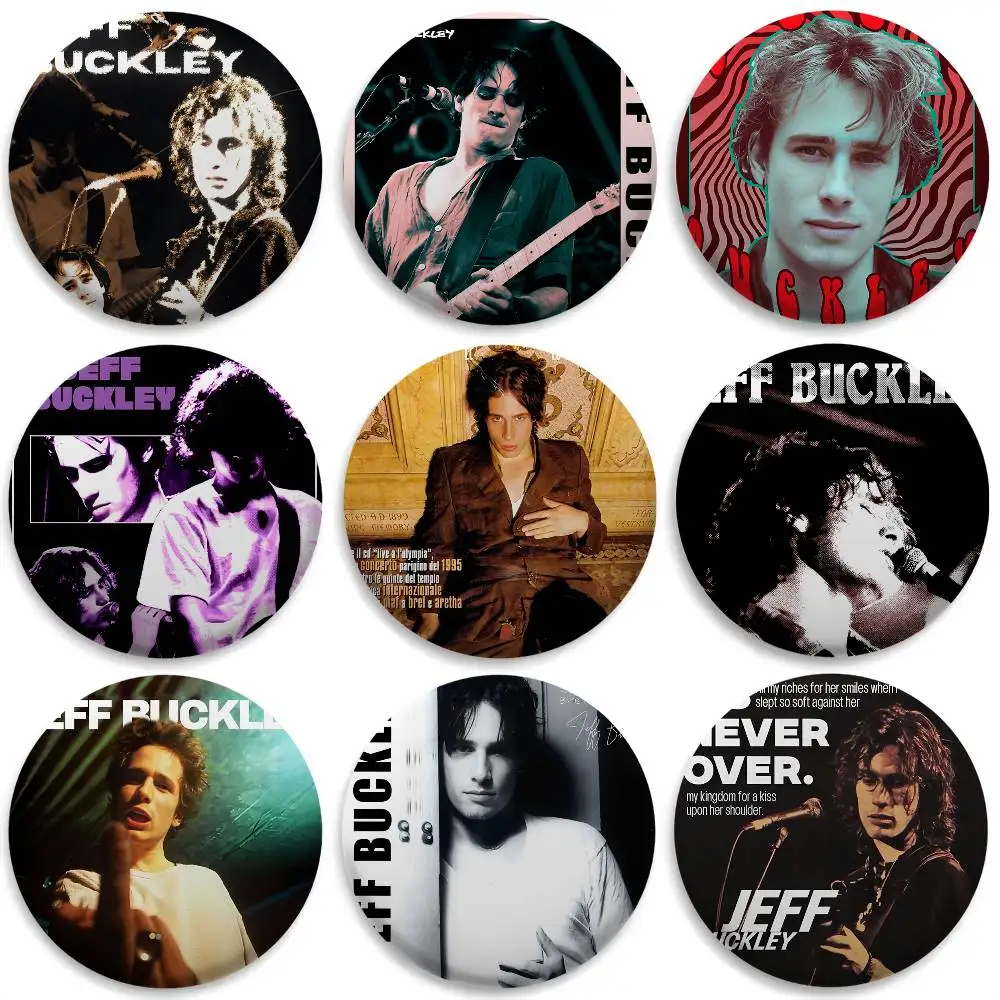 

J-Jeff B-Buckley Singer Badges Round Exquisite Badge Brooches Creative Pins For Clothes Hat Backpack Gift Accessories