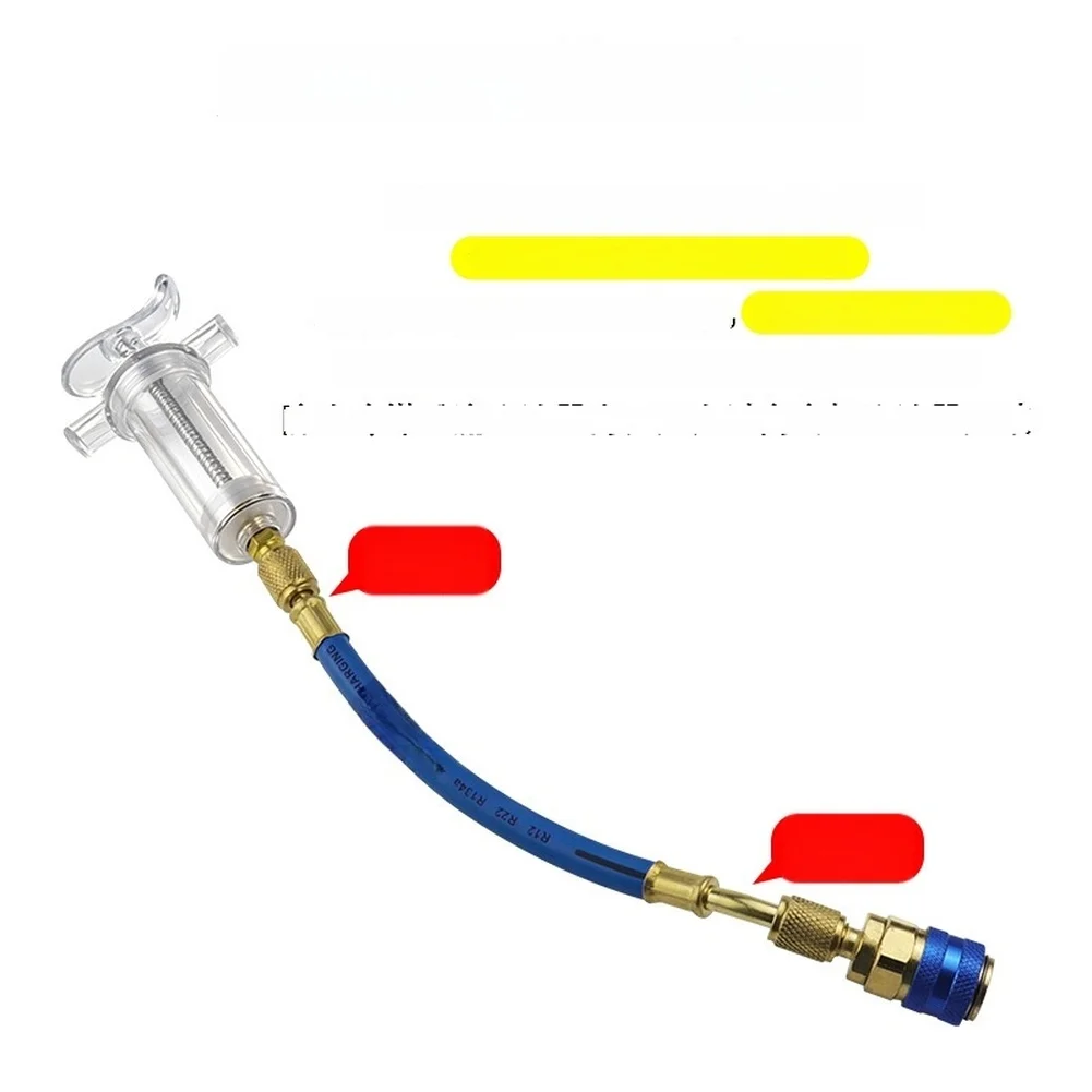 Direct Charge AC Oil Injector for Auto HVAC Systems No Vacuum Required Compatible with Standard Low Side Ports