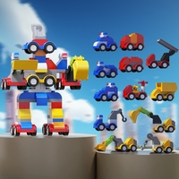 Large Particle Building Blocks Car Engineering Traffic Vehicle Excavator Assemble Education Children Toy DIY Bricks Toy