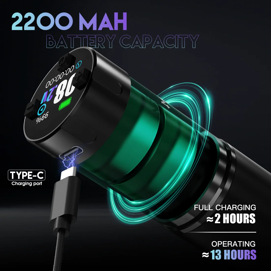 ماست A1 برو مجموعة الوشم الكاملة ماكينة رسم الوشم التجميلي الدوارة 2200 مللي أمبير بطارية القلم 20 قطعة إبر خرطوشة حبر الوشم للمبتدئين