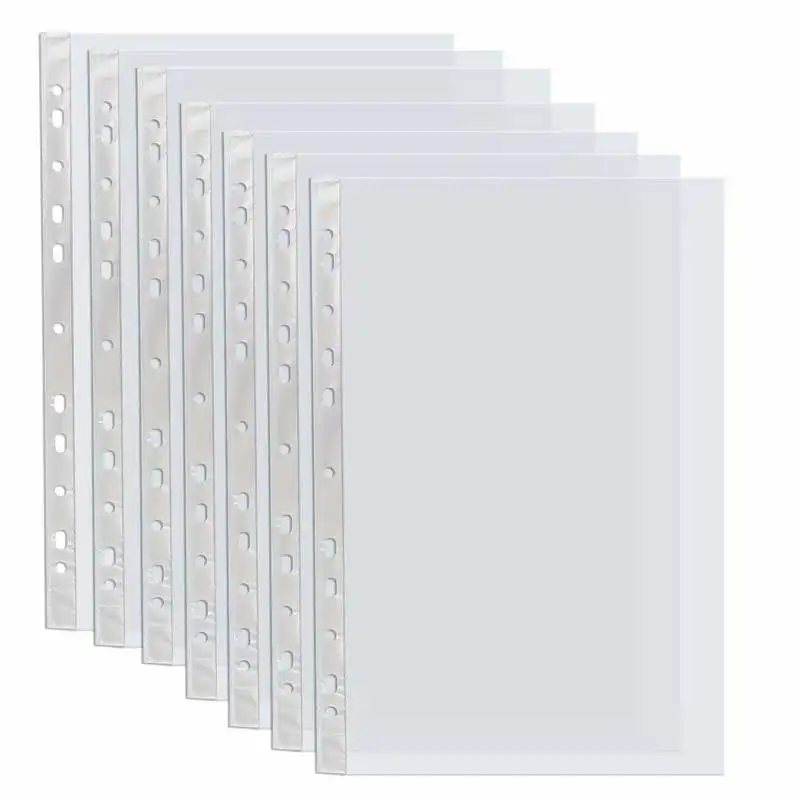 100pcs-clear-a4-plastic-file-bags-11-hole-3-ring-binder-compatible-document-protectors-durable-pp-material-for-office-school