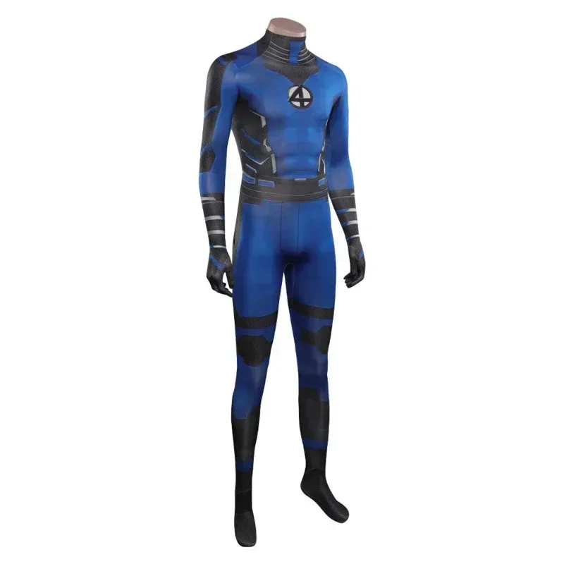 Reed Richards Costume Cosplay Tuta Strana Fantastico Cos Fouring Mister Tuta Vestito Carnevale di Halloween per Uomini Adulti Ragazzo