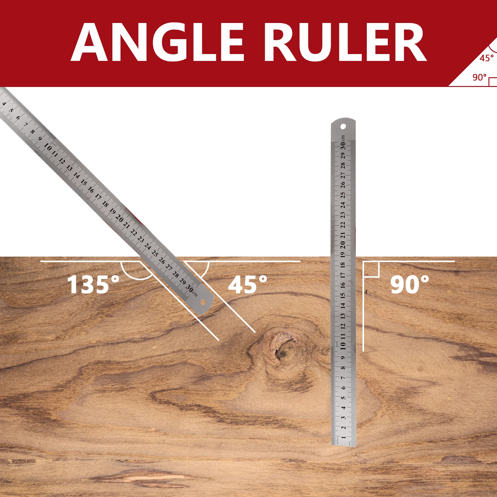 3 Pcs Stainless Graduated Steel Ruler Combination Metal Precision Straight Rulers